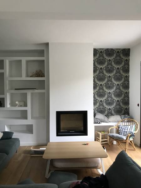 Pose d’une cheminée à bois sur mesure avec foyers TOTEM sur Aix en Provence